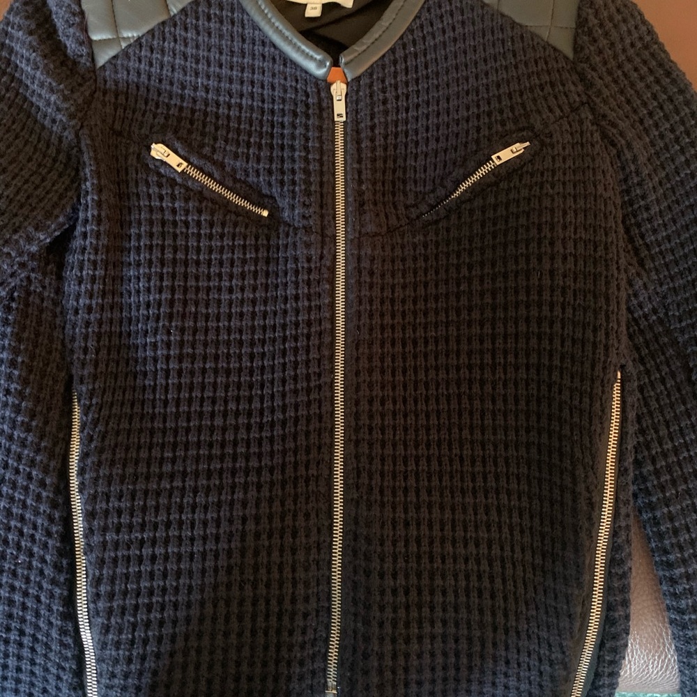 Iro navy zip-up sweater